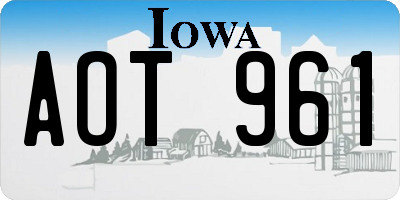 IA license plate AOT961