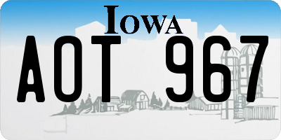 IA license plate AOT967
