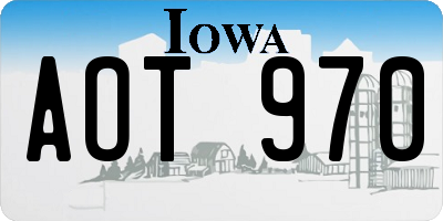 IA license plate AOT970