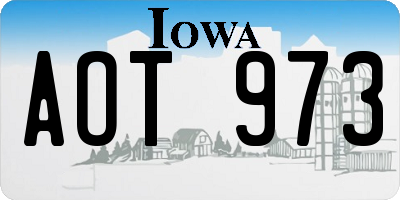 IA license plate AOT973