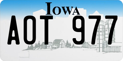 IA license plate AOT977