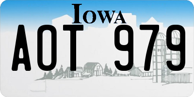 IA license plate AOT979
