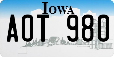IA license plate AOT980
