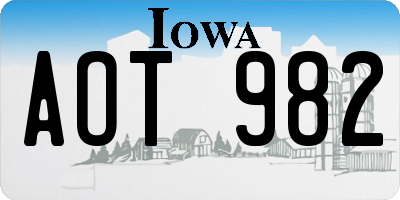IA license plate AOT982