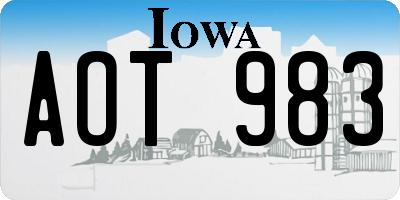 IA license plate AOT983
