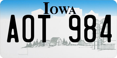 IA license plate AOT984