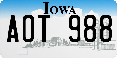 IA license plate AOT988