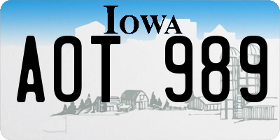 IA license plate AOT989