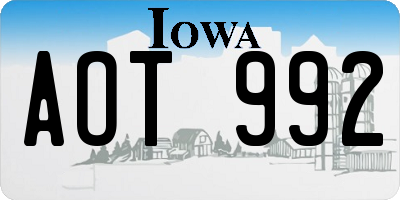 IA license plate AOT992