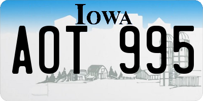 IA license plate AOT995