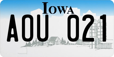 IA license plate AOU021