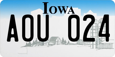 IA license plate AOU024