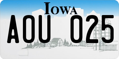 IA license plate AOU025