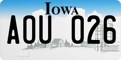 IA license plate AOU026