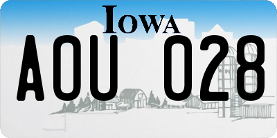 IA license plate AOU028