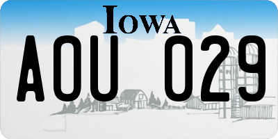 IA license plate AOU029