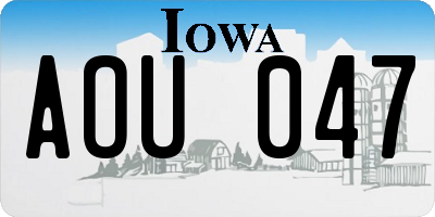 IA license plate AOU047