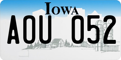 IA license plate AOU052