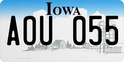 IA license plate AOU055