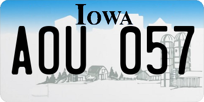 IA license plate AOU057