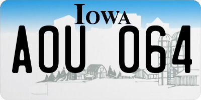 IA license plate AOU064