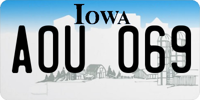 IA license plate AOU069