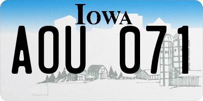 IA license plate AOU071