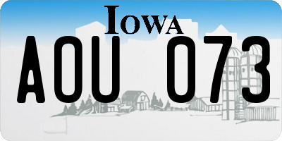IA license plate AOU073