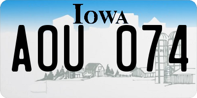 IA license plate AOU074