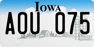 IA license plate AOU075