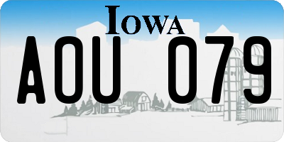 IA license plate AOU079