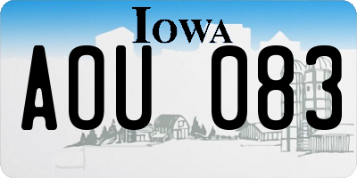IA license plate AOU083
