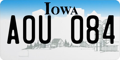 IA license plate AOU084