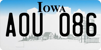 IA license plate AOU086