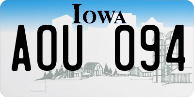 IA license plate AOU094