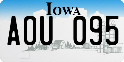 IA license plate AOU095