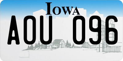 IA license plate AOU096