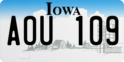 IA license plate AOU109