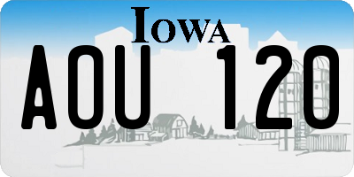 IA license plate AOU120