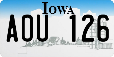 IA license plate AOU126