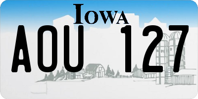 IA license plate AOU127