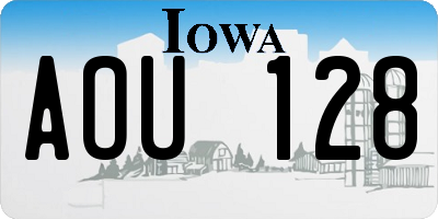 IA license plate AOU128