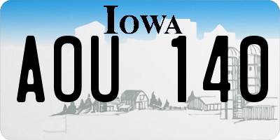 IA license plate AOU140