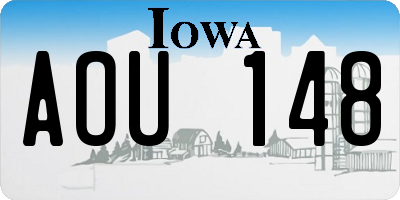 IA license plate AOU148