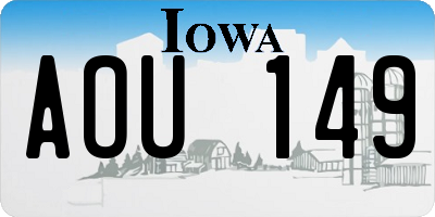 IA license plate AOU149