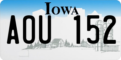 IA license plate AOU152