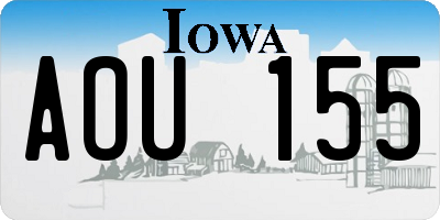 IA license plate AOU155