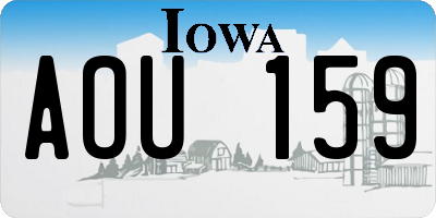 IA license plate AOU159
