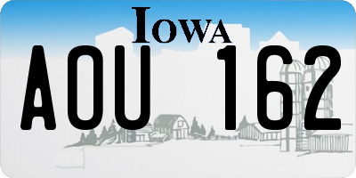 IA license plate AOU162