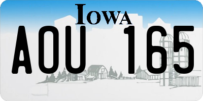 IA license plate AOU165